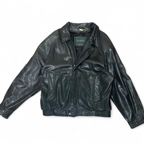 Danier Other - Danier Dark Leather Bomber Jacket